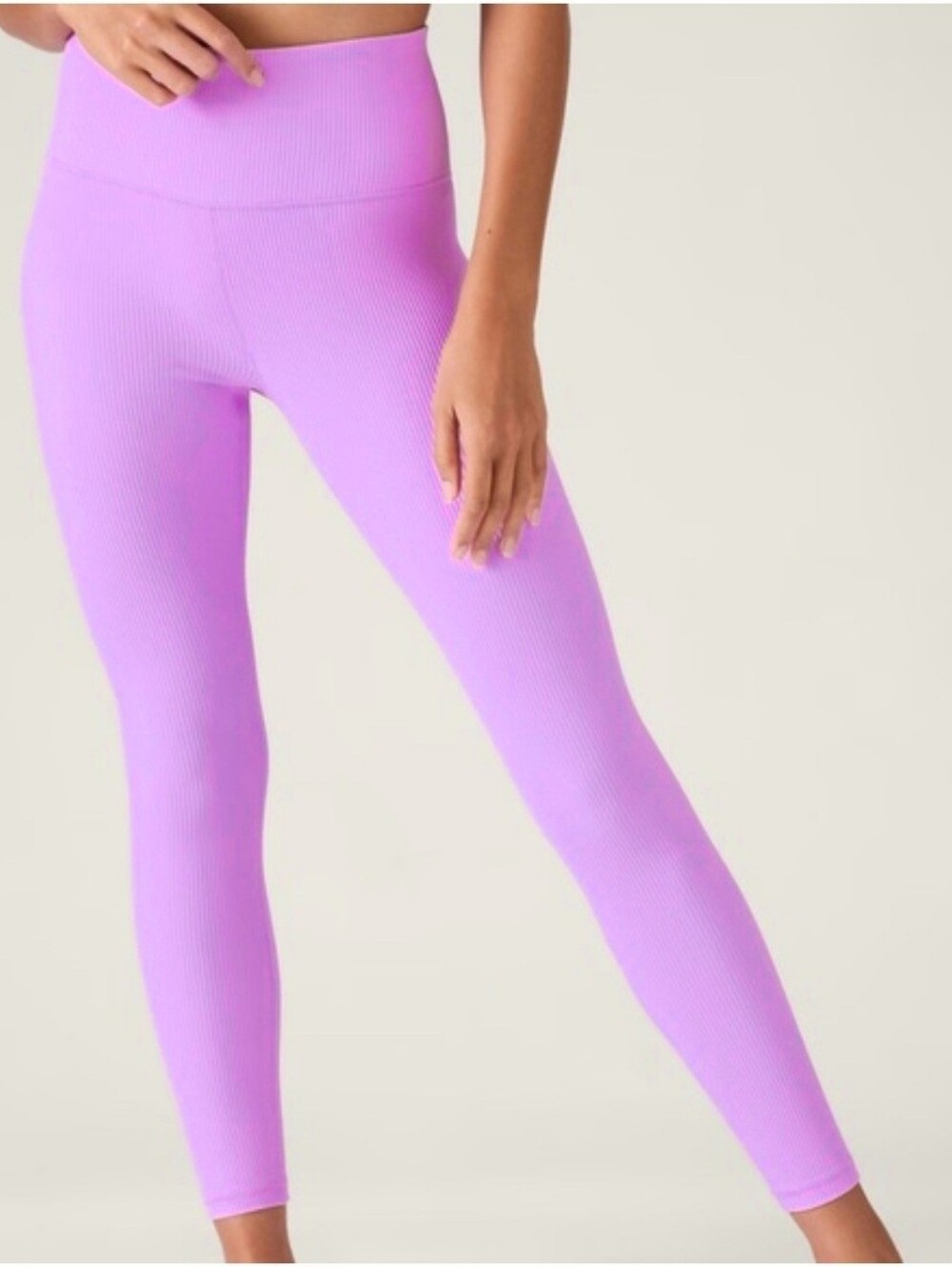 Athleta Elation Ultra High Rise Rib Tights 25" Inseam Leggings Orchid Women's XL